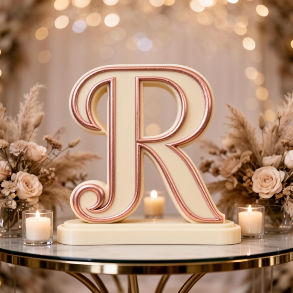 3D printed monogram signage for events